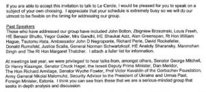 Click to enlarge LeCercle request for foreign speaker from Lord Lothian dated Feb 2012