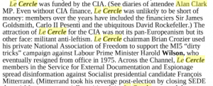 Click to enlarge An extract of John E Lewis’s book regarding Le Cercle funding