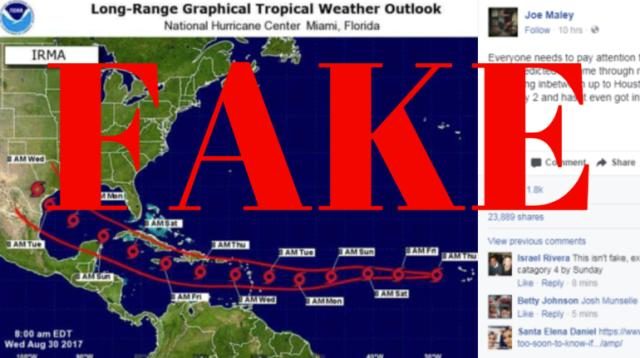 Fake Hurricane Irma forecast