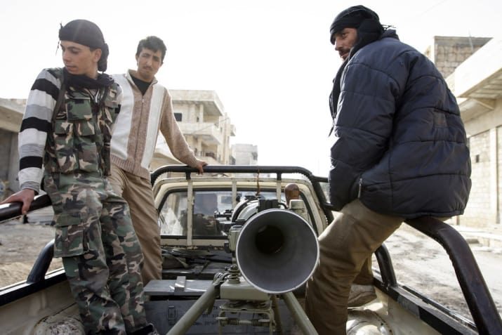 Click to enlarge Syrian rebels with a SPG-9 rocket launcher in 2012.