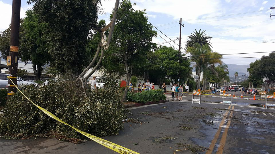Santa Barbara had a microburst Sunday, bringing unexpectedly high winds and heavy rain
