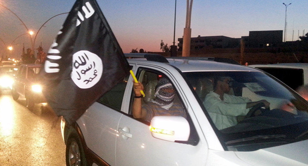Daesh terrorists with flag