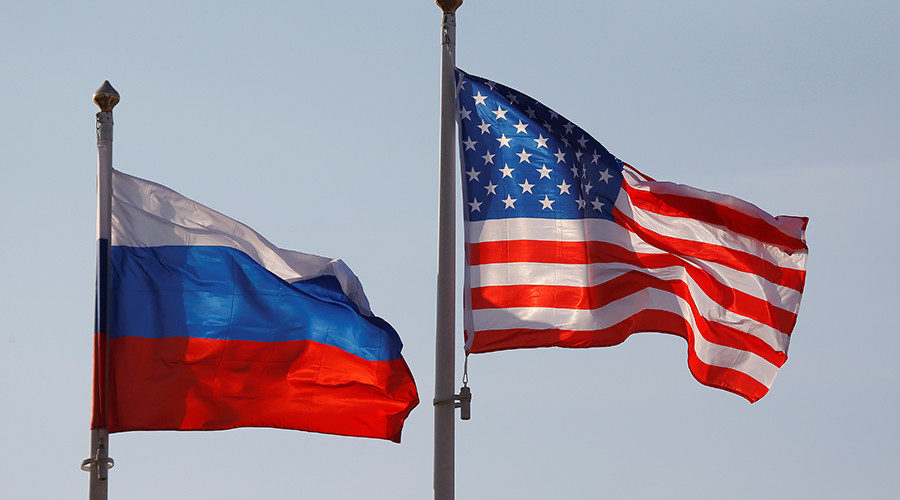 Russian and US flags