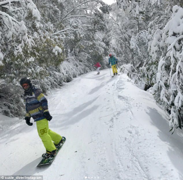 Click to enlarge This snowboarder made the most of the icy conditions at Thredbo Resort in New South Wales