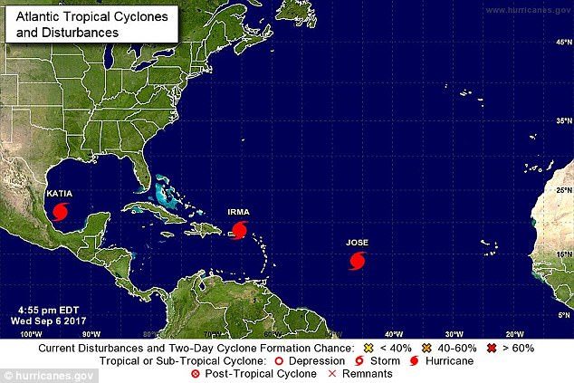 Atlantic hurricanes Sept 2017