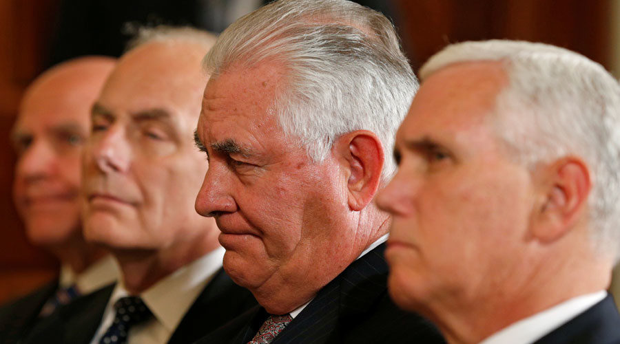 U.S. National Security Adviser McMaster, White House Chief of Staff Kelly, U.S. Secretary of State Tillerson and Vice President Pence