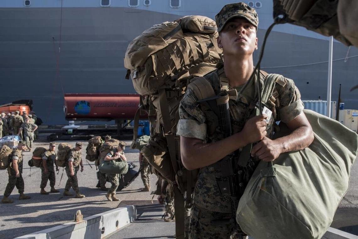 Marines assigned to the 26th Marine Expeditionary Unit