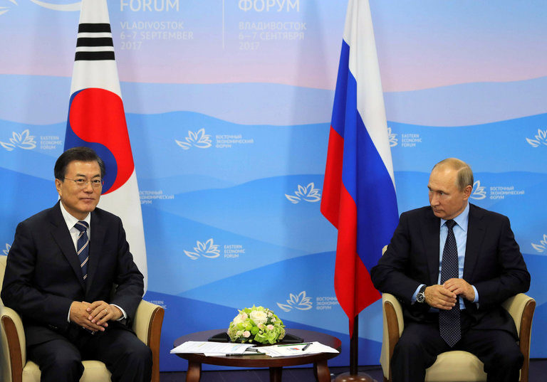 Click to enlarge President Moon Jae-in South Korea Vladimir Putin