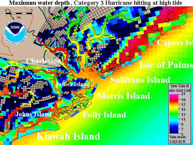 max water depth hurricane irma