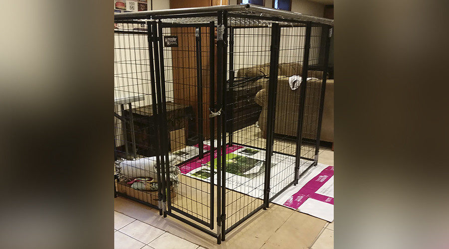 Girl trapped in cage