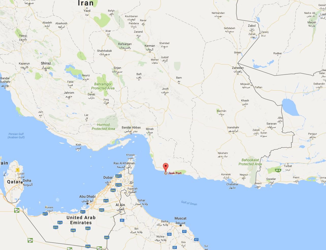 Map of Persian Gulf