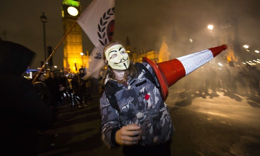 Anonymous Million Masks March Protest London Britain