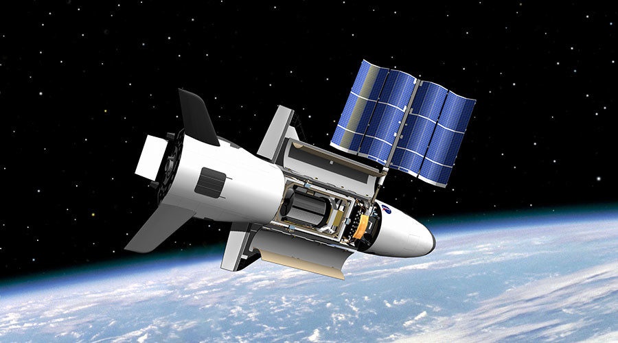 Click to enlarge artist's rendition of the X-37B