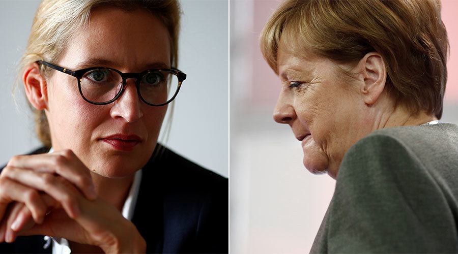 Alice Weidel, German Chancellor Angela Merkel
