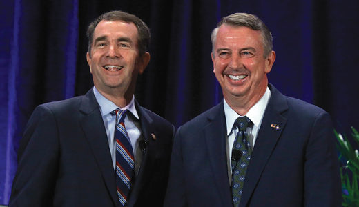 Click to enlarge Democratic gubernatorial candidate Lt. Gov. Ralph Northam, left, and GOP gubernatorial candidate Ed Gillespie