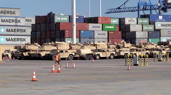 US military vehicles in Poland