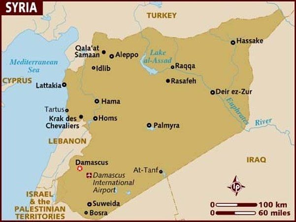 Click to enlarge Map of Syria