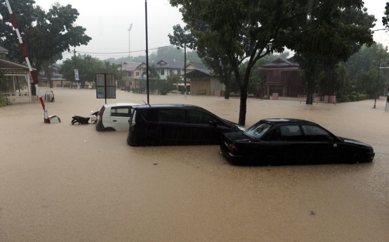 Picture shows the flood situation at Jalan P. Ramlee, George Town September 15, 2017.