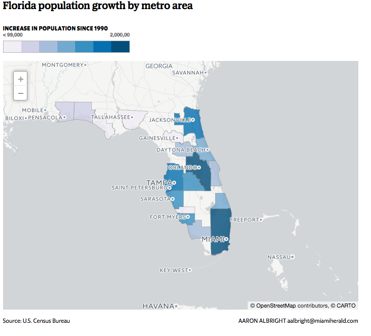 florida population growth since 1990