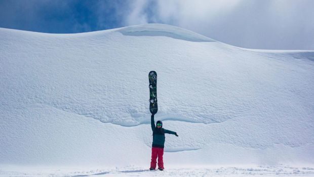 Adam Lambert, from Jindabyne, enjoys his time in the snow at Perisher.
