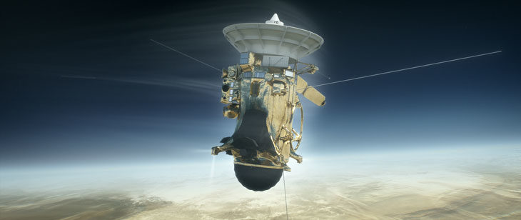 Cassini firing thrusters