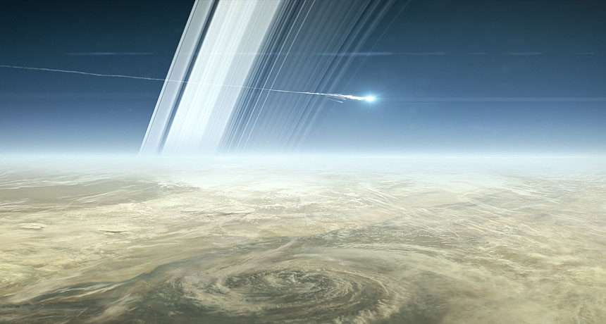 Cassini burning up above Saturn