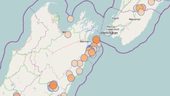 New Zealand earthquake map
