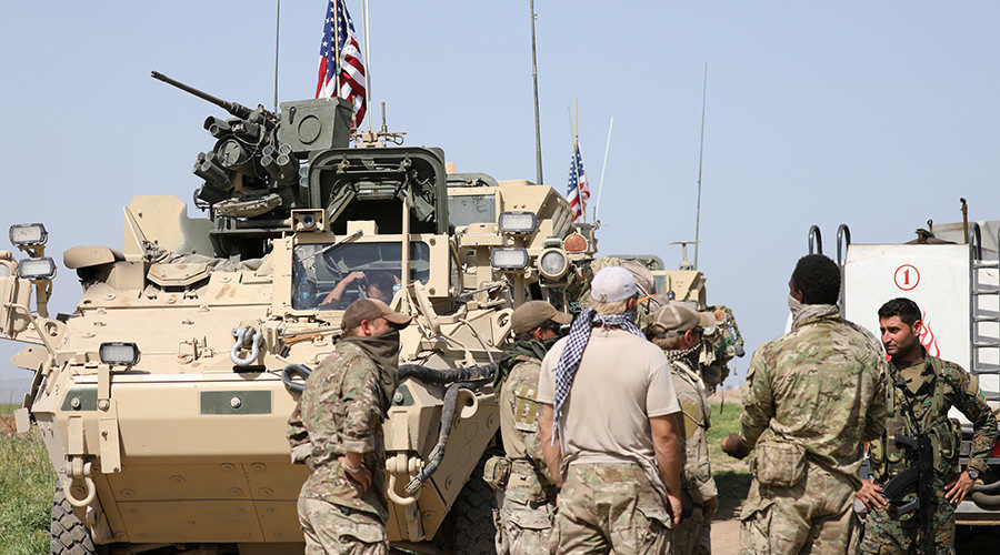 Kurds Syria us flag