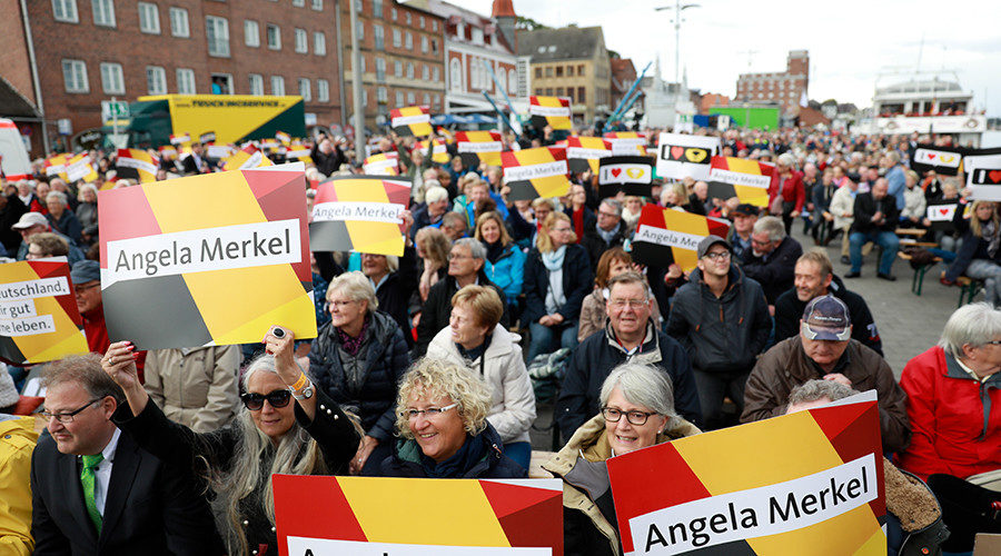 Angela Merkel protest