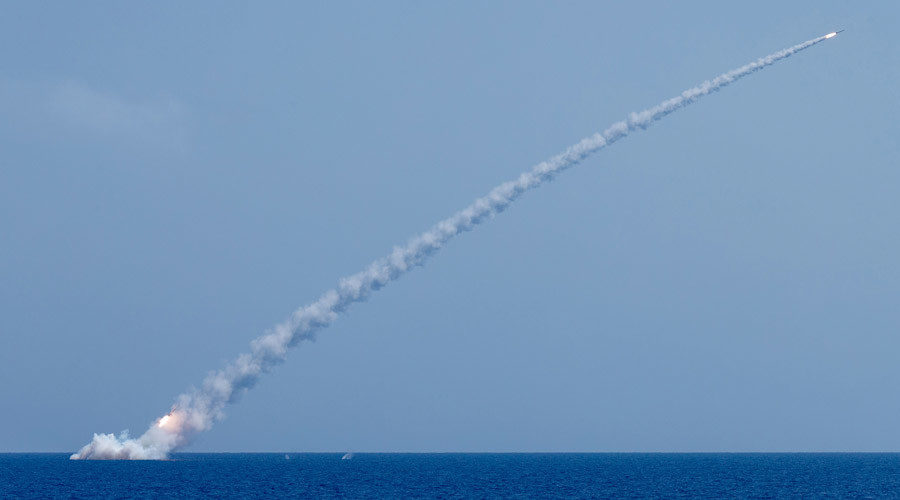 Launching Kalibr cruise missiles