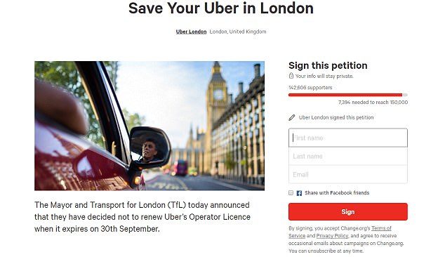 Uber petition London