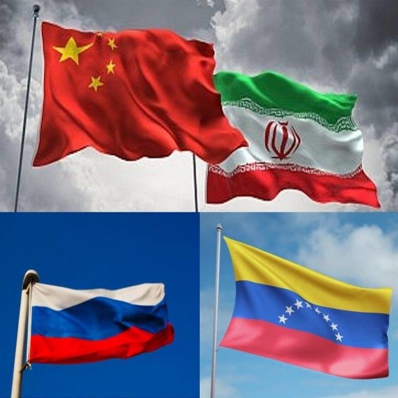 flags China Russia Iran Venezuela