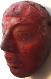 Mayan jade mask red