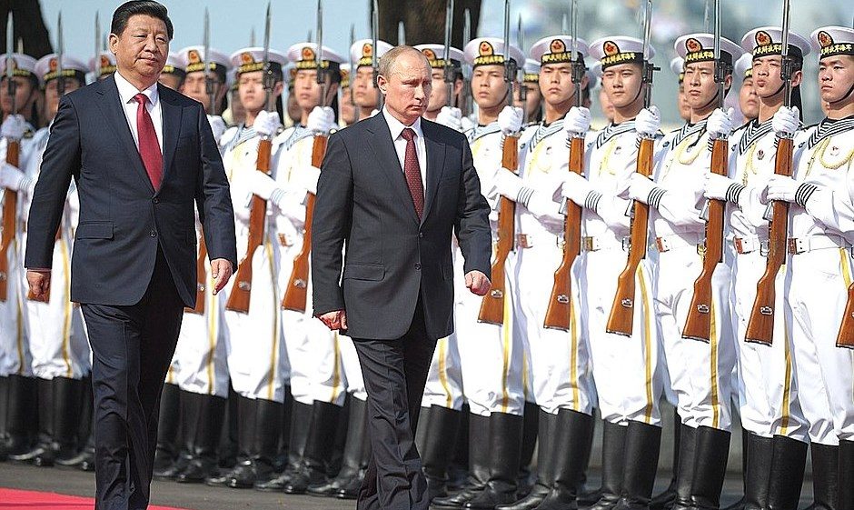 Click to enlarge China Russian naval exercises Putin Jinping