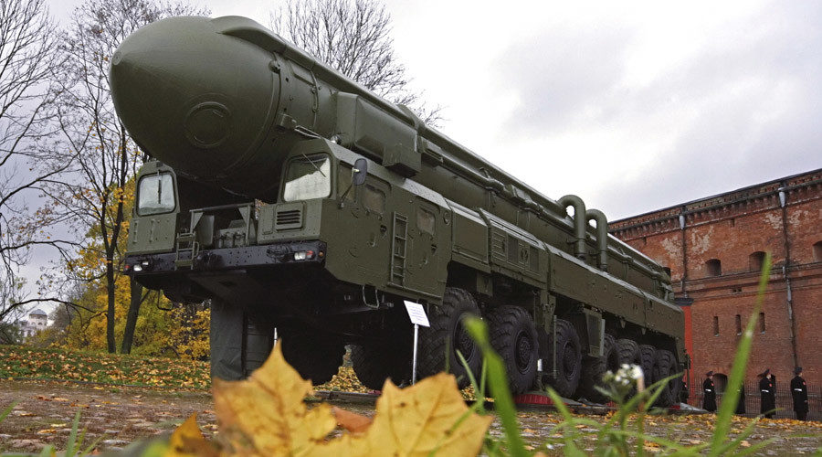 A Topol ICBM ground-based mobile launche
