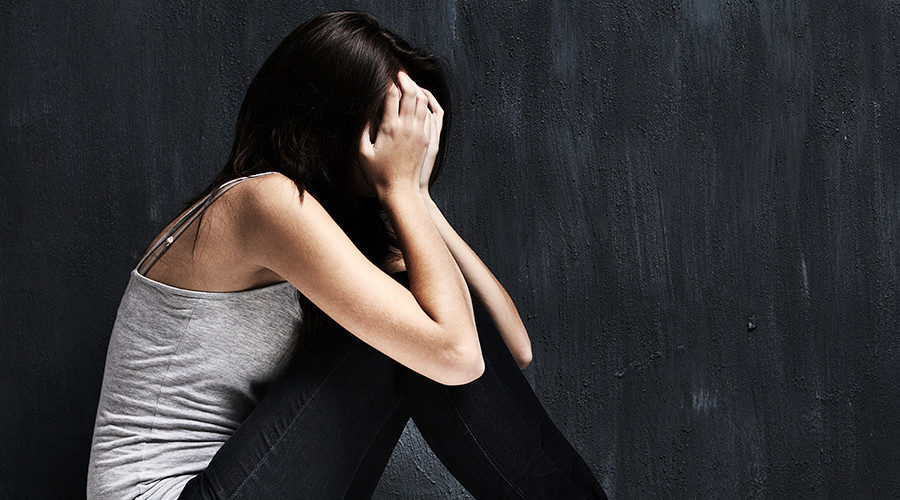 distressed woman