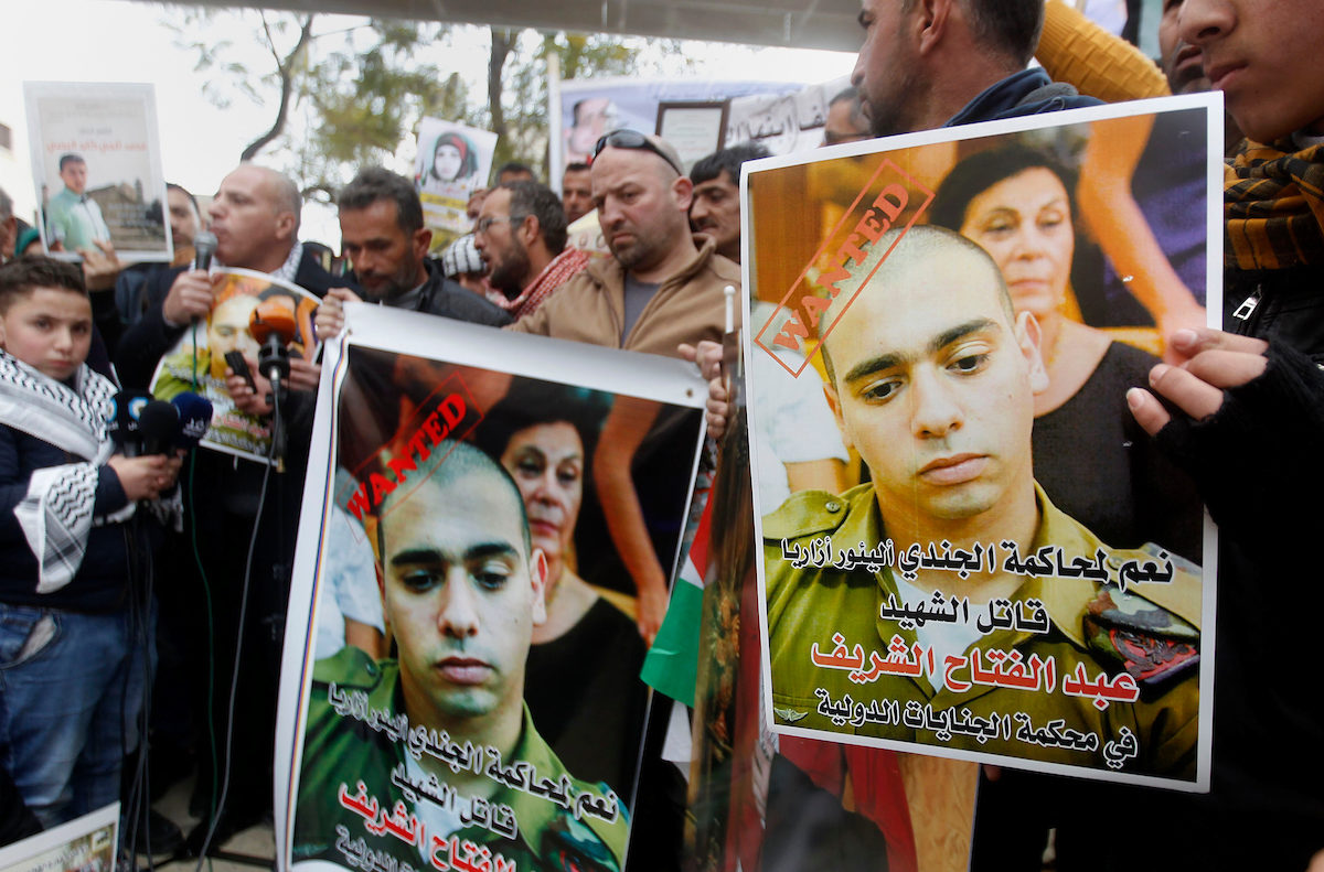 Palestinian protest Elor Azaria