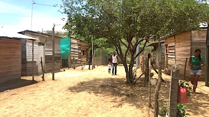makeshift shacks