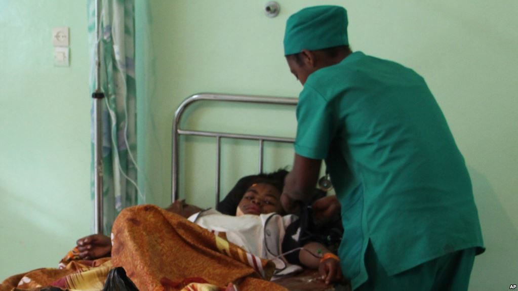 Click to enlarge Patient treated in Madagascar hospital