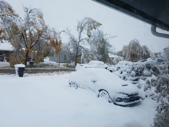 Click to enlarge Havre was hammered by heavy snow Monday.