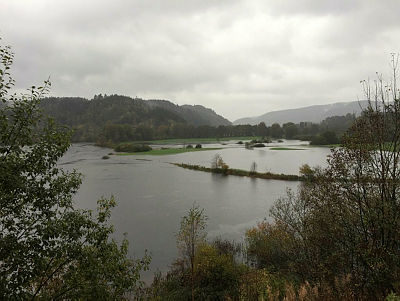 Click to enlarge More flooding at Marnadal, in the hills above Norway’s southern coast.