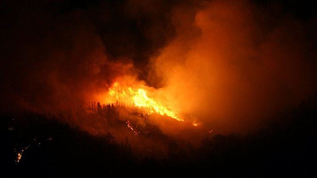 The blaze near Lost River Gorge seen overnight.