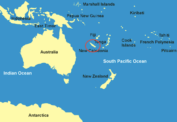 map New Caledonia, France