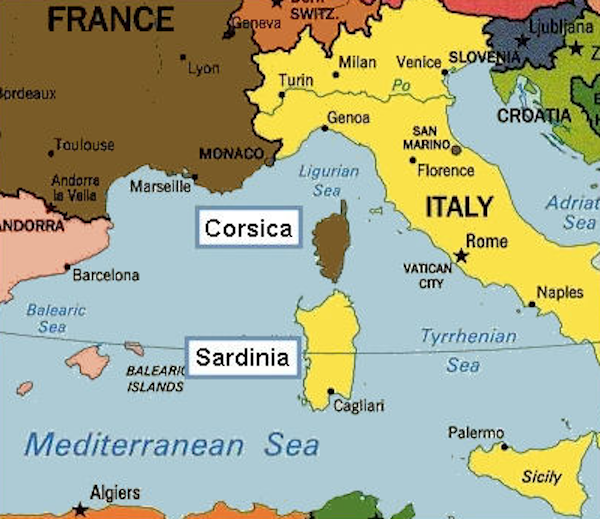 Corsica map