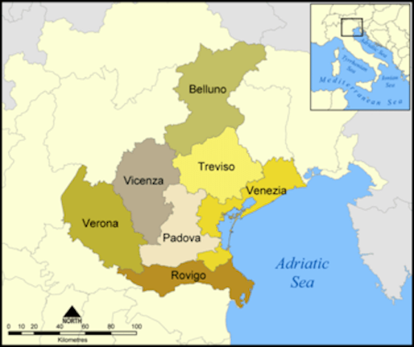 Lombardo and Veneto map