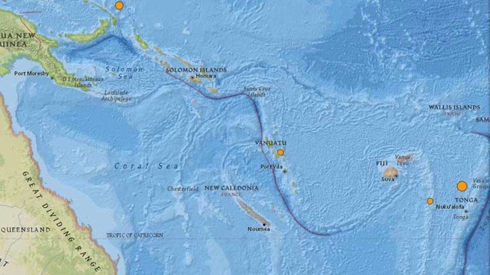The US Geological Survey (USGS) said the quake was shallow, striking 154 kilometres northwest of the village of Pangai, the administrative capital of the Ha'apai group of islands in central Tonga.