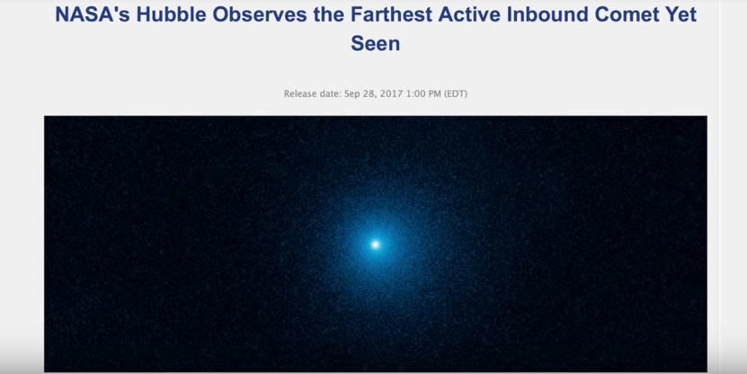 Farthest comet ever seen