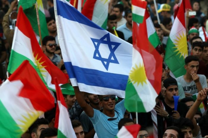 kurdish israel flags