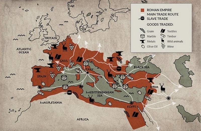 roman empire trading routes