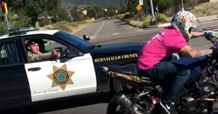 cop and biker
